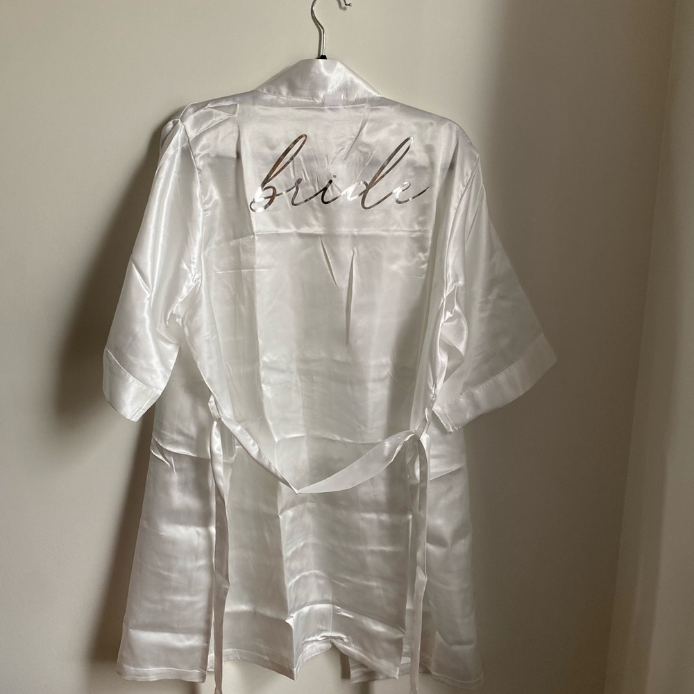 White Satin Bridal Robe